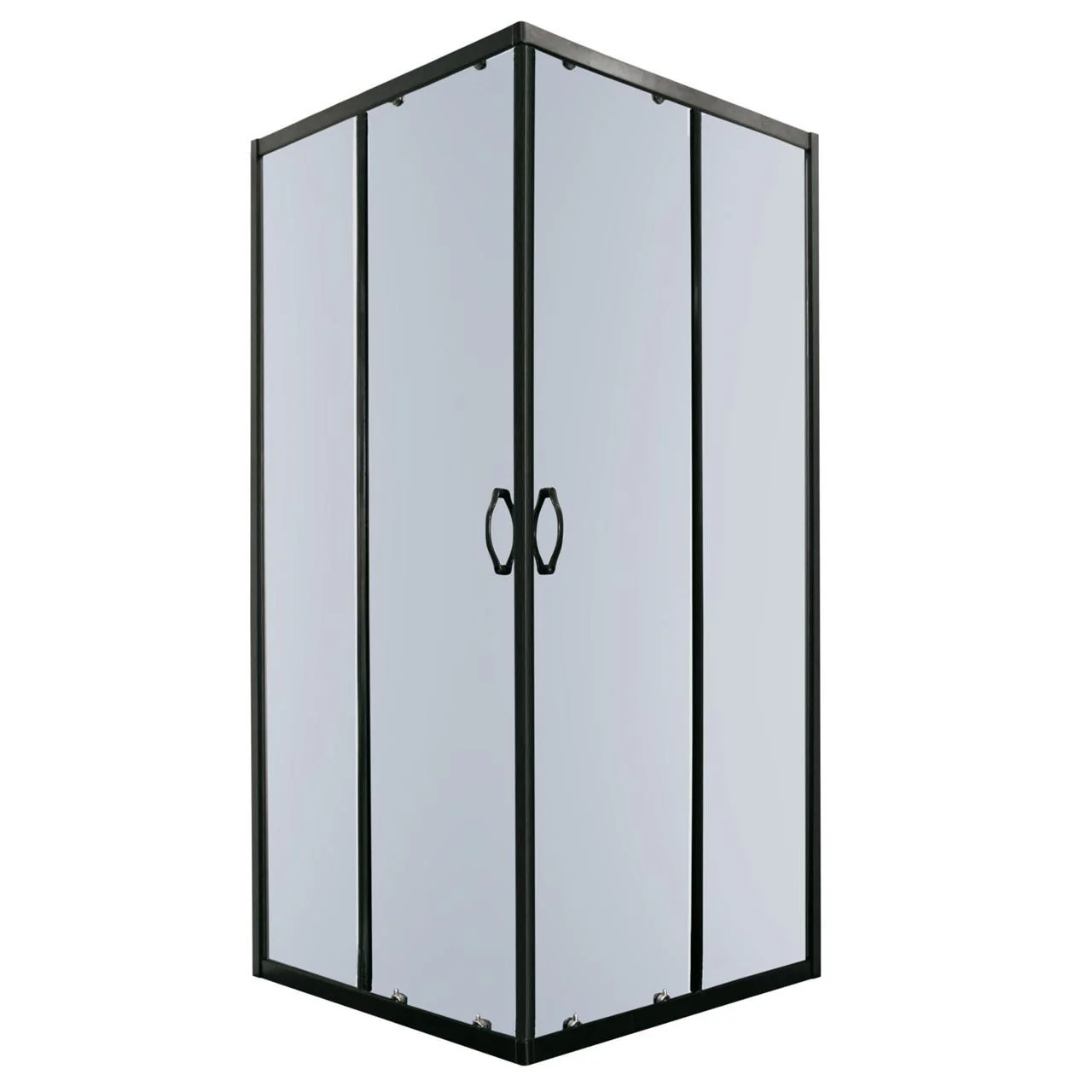 Douchecabine Luzi Black vierkant 80x80x190 hoekinstap zwart Douchecabine Luzi Black vierkant 80x80x190 hoekinstap zwart