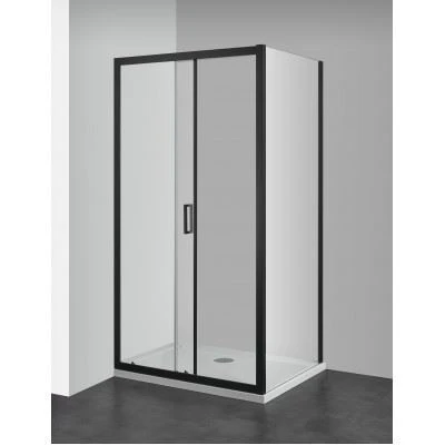 Douchecabine 100×80 Sanotechnik Elite mat zwart profiel