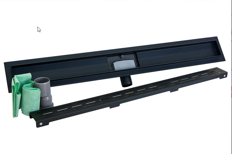 Luzi douchegoot met flens mat zwart 100×7 Luzi douchegoot met flens mat zwart 100×7