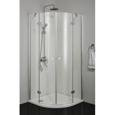 Douchecabine 100x100x195 kwartrond met 2 deuren Smartflex