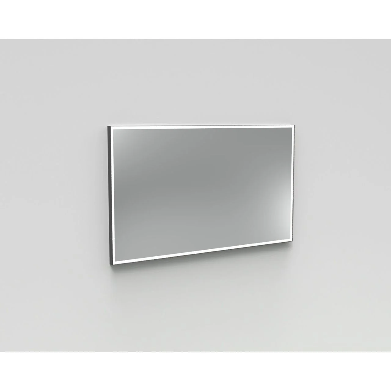 Badkamerspiegel 120×70 Luzi Reflect One mat zwart LED Badkamerspiegel 120×70 Luzi Reflect One mat zwart LED