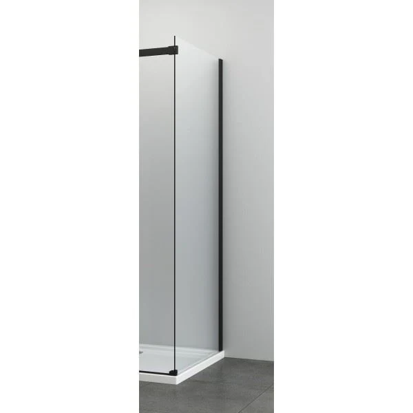 Zijwand tbv Sanotechnik Elite schuifdeur Mat zwart 90×195