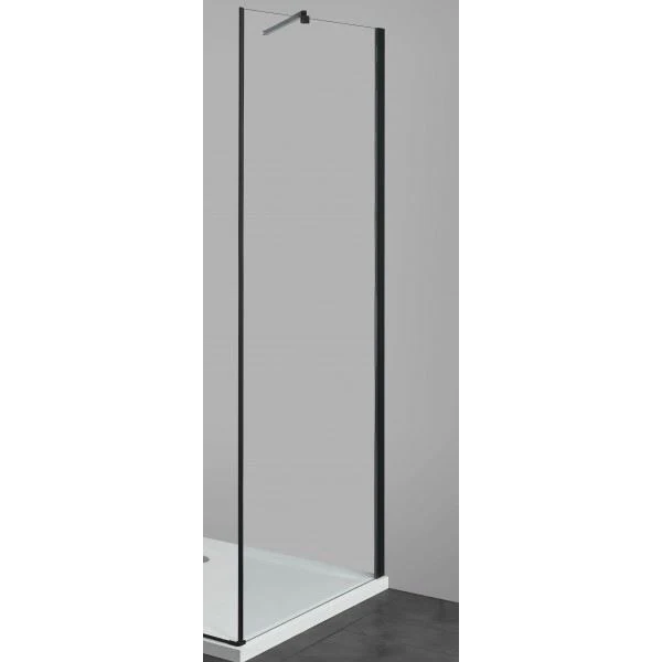 Zijwand 80×195 Sanotechnik Smartflex mat zwart profiel