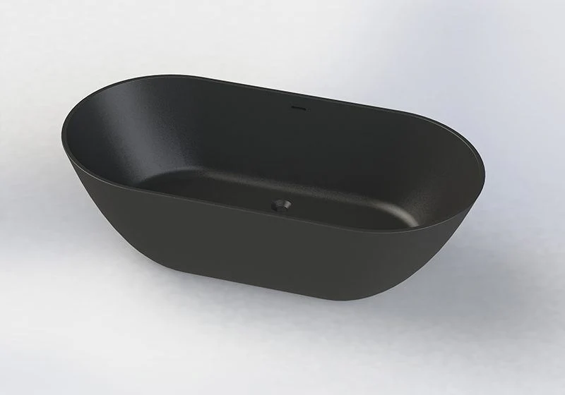 Vrijstaand ligbad 165×84 Cusco Cast Marble mat zwart