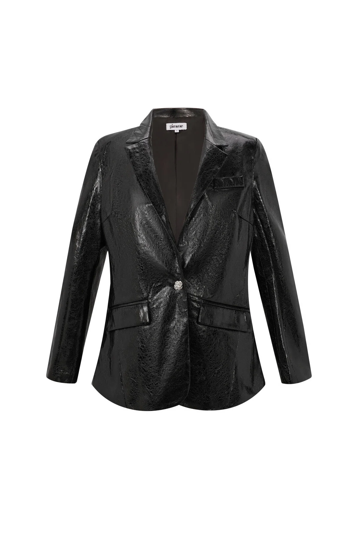 PU Leer Vrouwen Blazerset Glanzende Afwerking PU Leer Vrouwen Blazerset Glanzende Afwerking