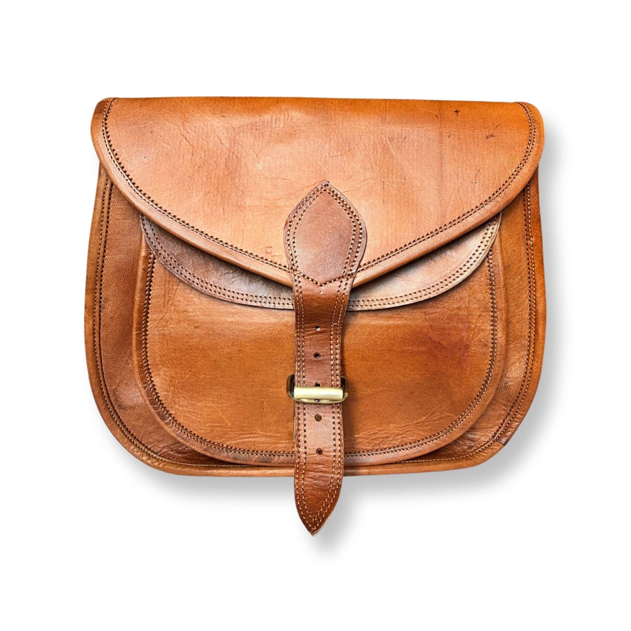 Leren schoudertas van 33 cm