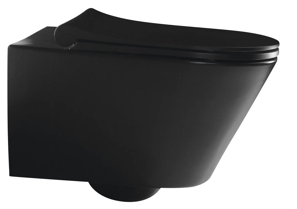 Bidet Toilet Rimless Mat Zwart Avva 35X5X53Cm