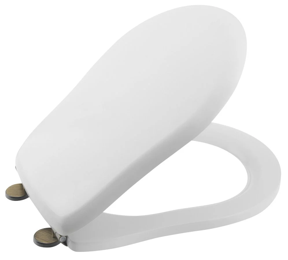 Toiletzitting Retro Softclose, Wit Brons Toiletzitting Retro Softclose, Wit Brons