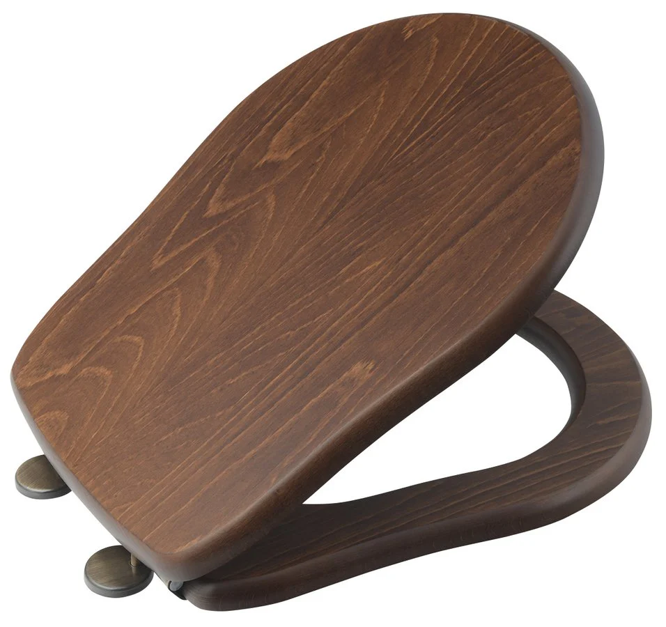 Toiletzitting Retro Soft Close Walnoot/Brons Toiletzitting Retro Soft Close Walnoot/Brons