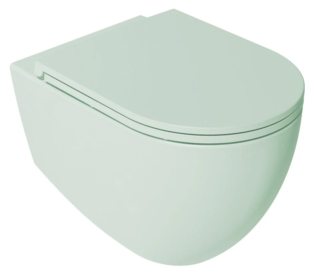 Infinity Rimless Hangend Toilet 36,5X53Cm Mint Groen