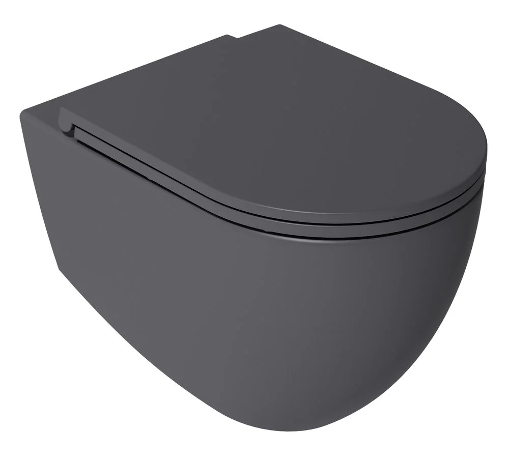 Infinity Rimless Hangend Toilet 36,5X53Cm Antraciet