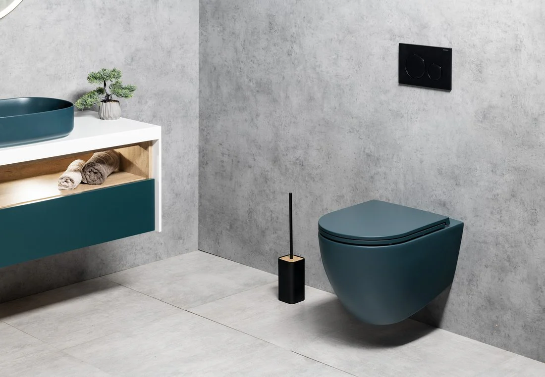 Infinity Rimless Hangend Toilet 36,5X53Cm Mat Groen Petrol