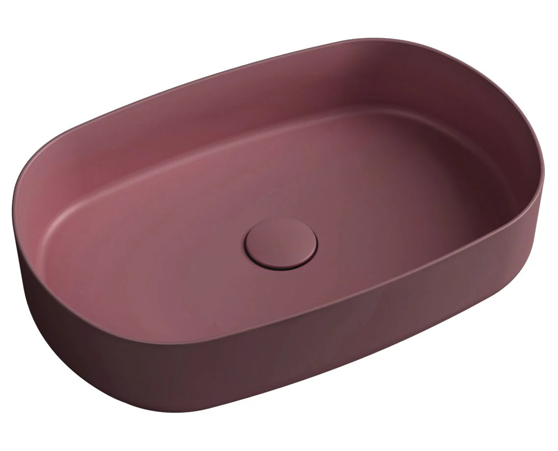 Infinity Ovale Keramische Waskom Voor Opbouw 55×36 Cm Bordeauxrood Infinity Ovale Keramische Waskom Voor Opbouw 55×36 Cm Bordeauxrood