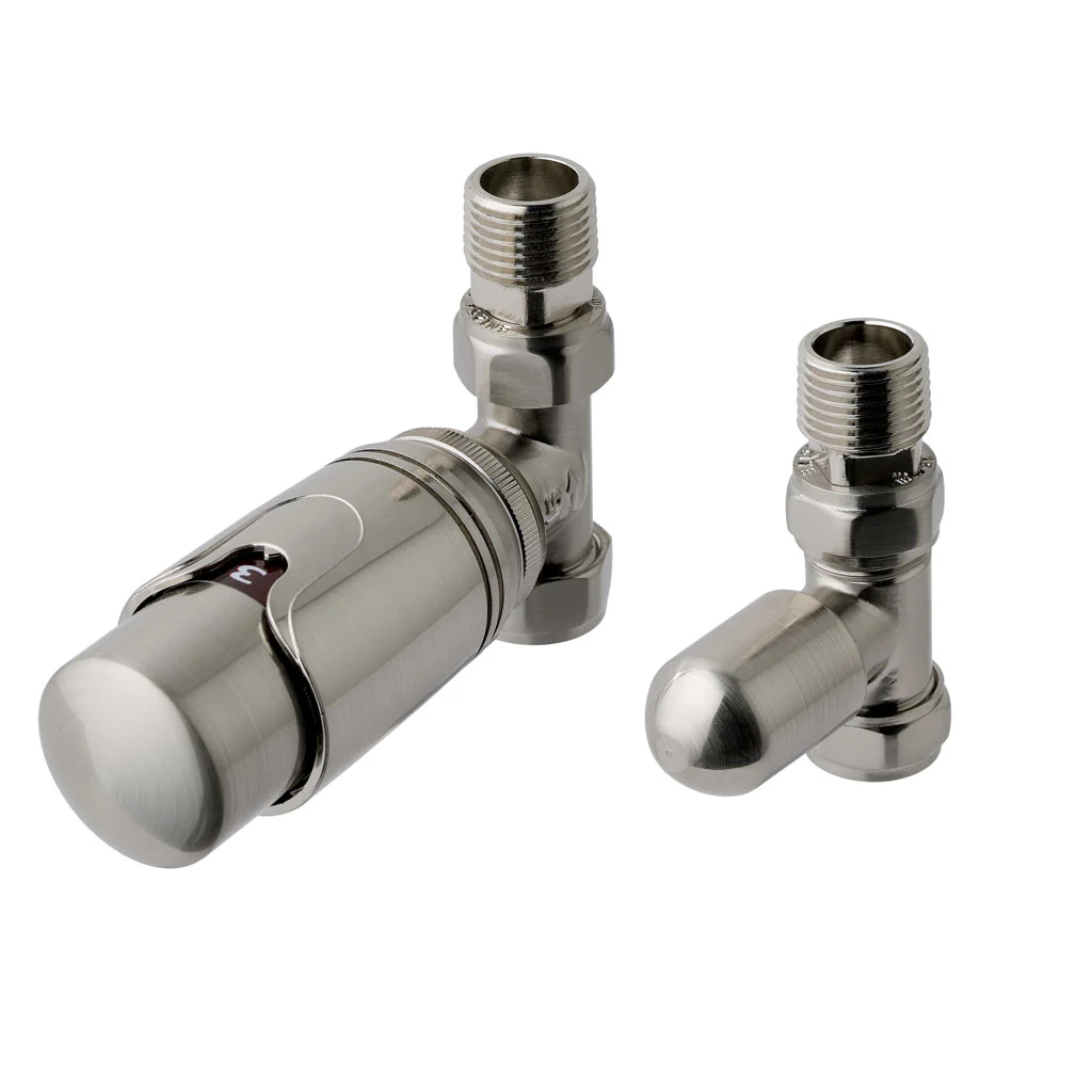 Eastbrook Valve Radiator Aansluitset Recht Met Thermostaat 15mm Geborsteld Nikkel Eastbrook Valve Radiator Aansluitset Recht Met Thermostaat 15mm Geborsteld Nikkel
