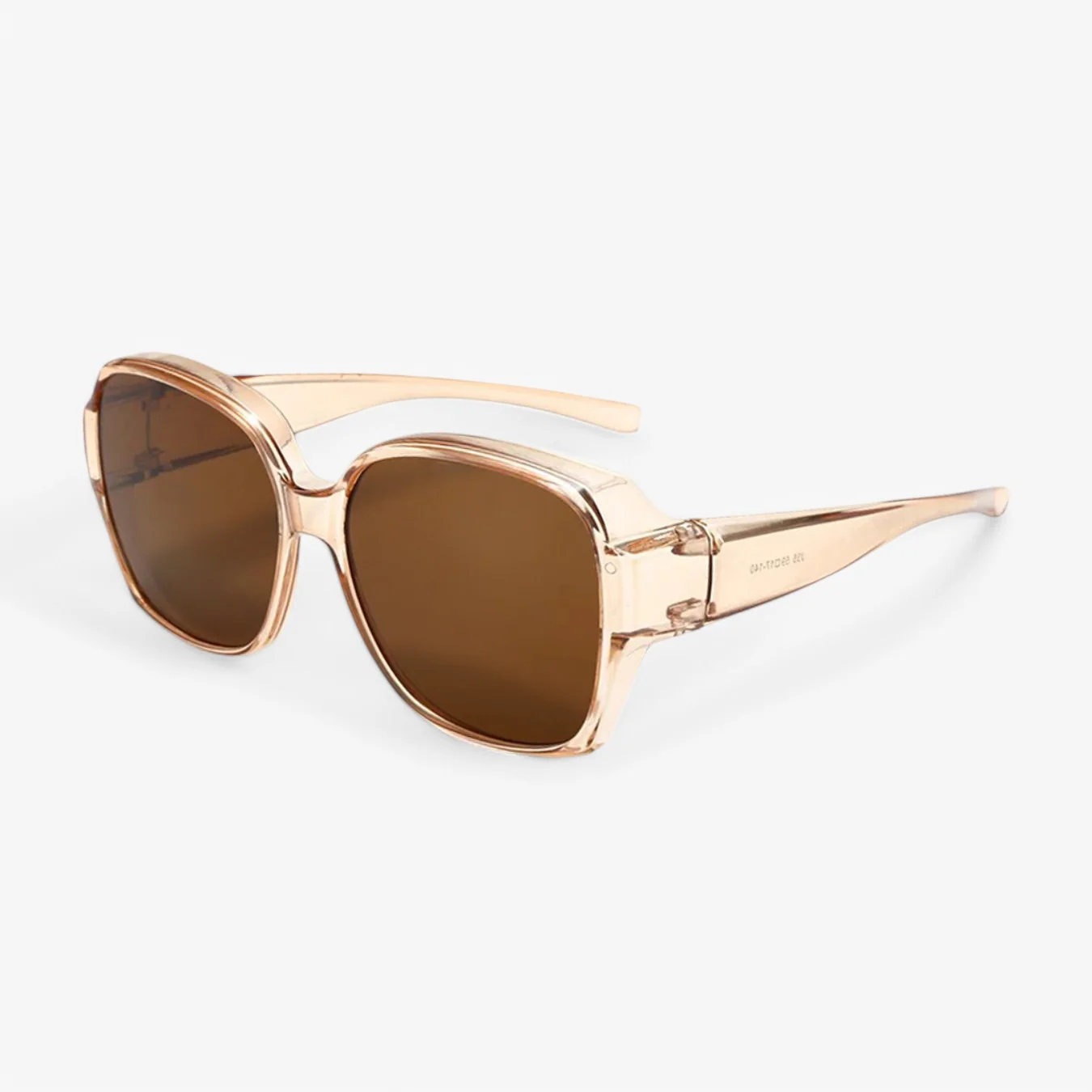 Overzet Zonnebril Gepolariseerd Beige UV440 – Comfortabel & Stijlvol voor Brildragers