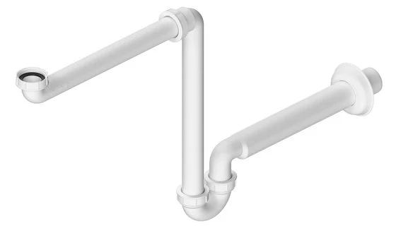 Bruckner Wastafel Ruimtebesparende Sifon 5/4″, DN32, Wit