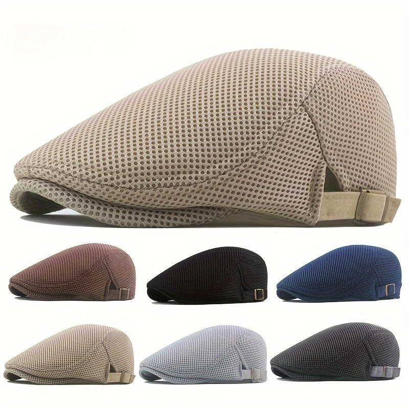 Baret Dames Zwart – Trendy Ademende Zomer Britse Baretpet voor Heren Golf