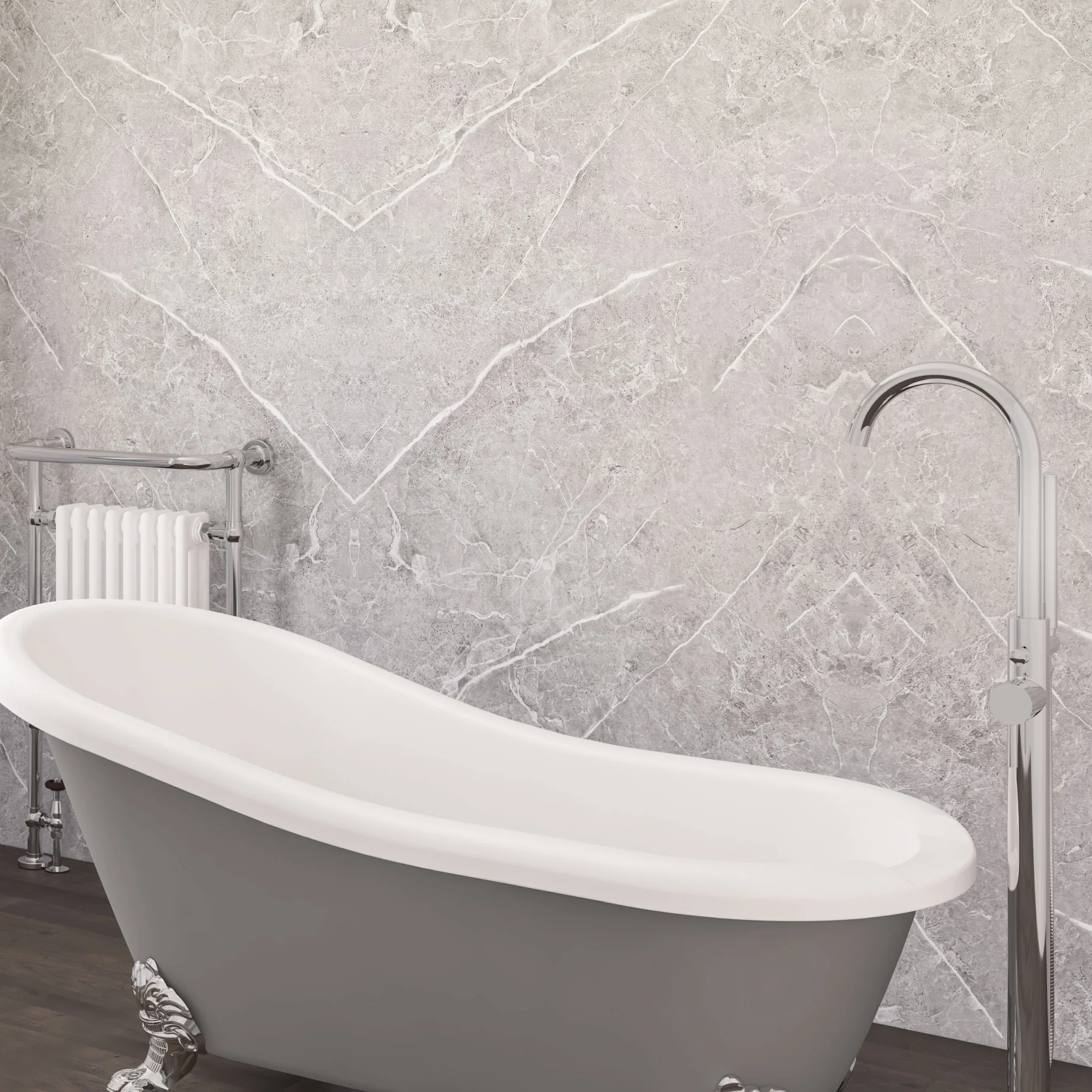 Eastbrook PVC Wandpaneel Satin 100×240 cm Grey Pietra