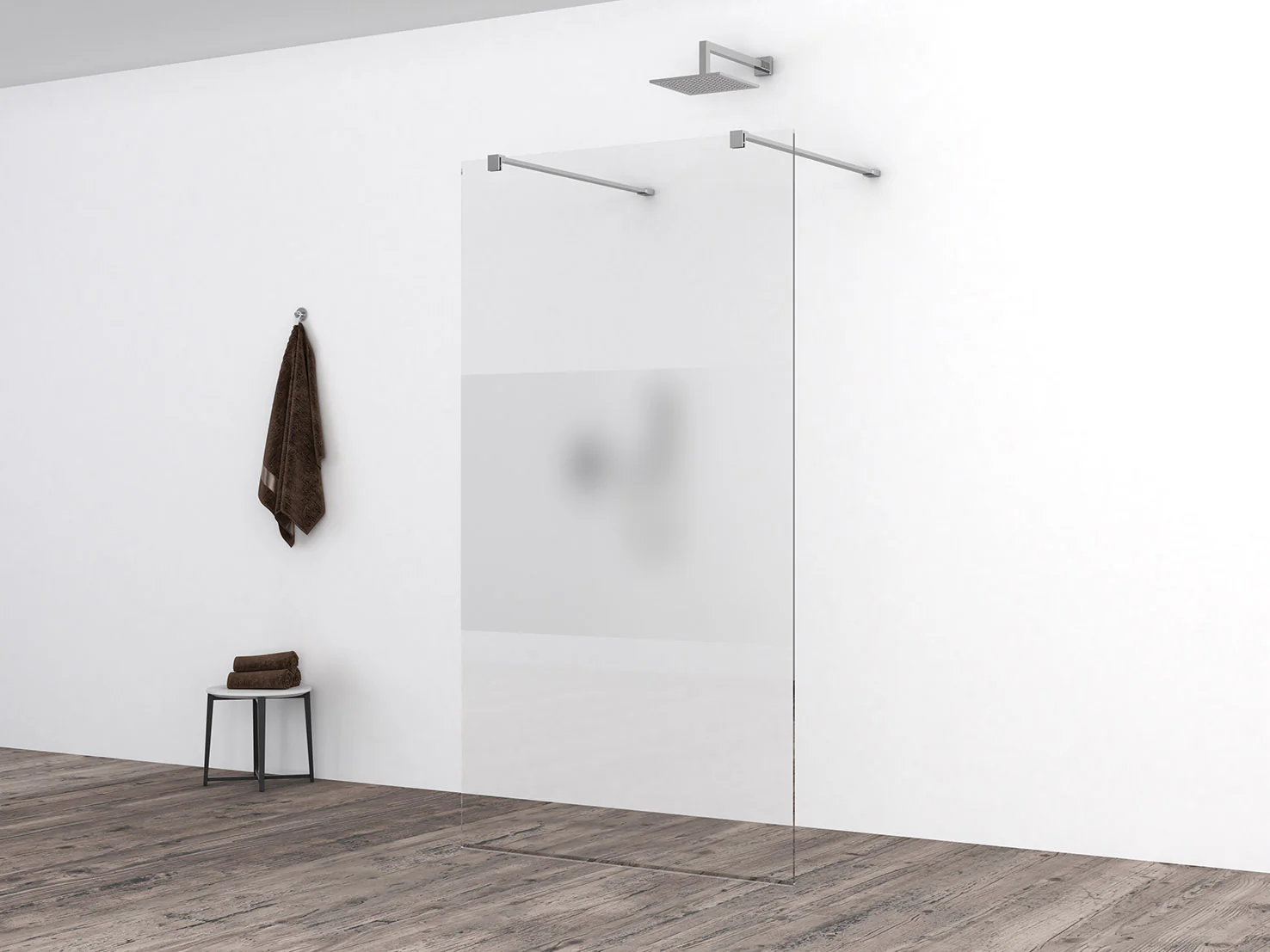 Slim glasplaat 800 x 2000 x 8 mm nano helder glas met melkglas middenband Slim glasplaat 800 x 2000 x 8 mm nano helder glas met melkglas middenband