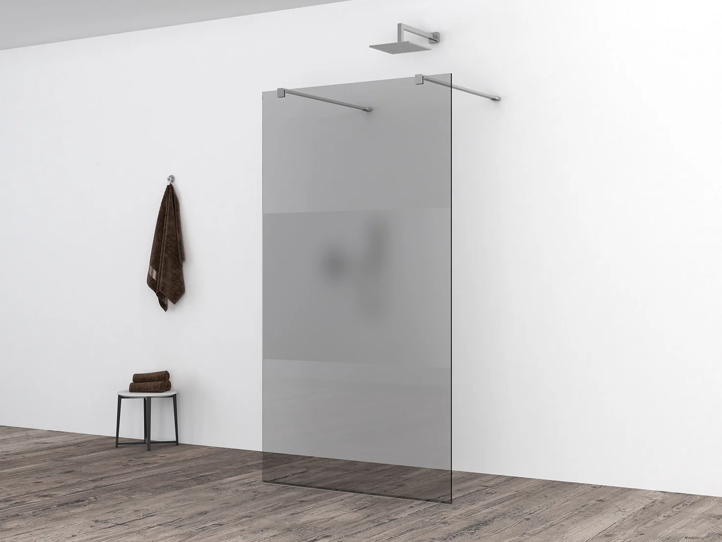 Slim glasplaat 1100 x 2000 x 8 mm nano rookglas met melkglas middenband Slim glasplaat 1100 x 2000 x 8 mm nano rookglas met melkglas middenband