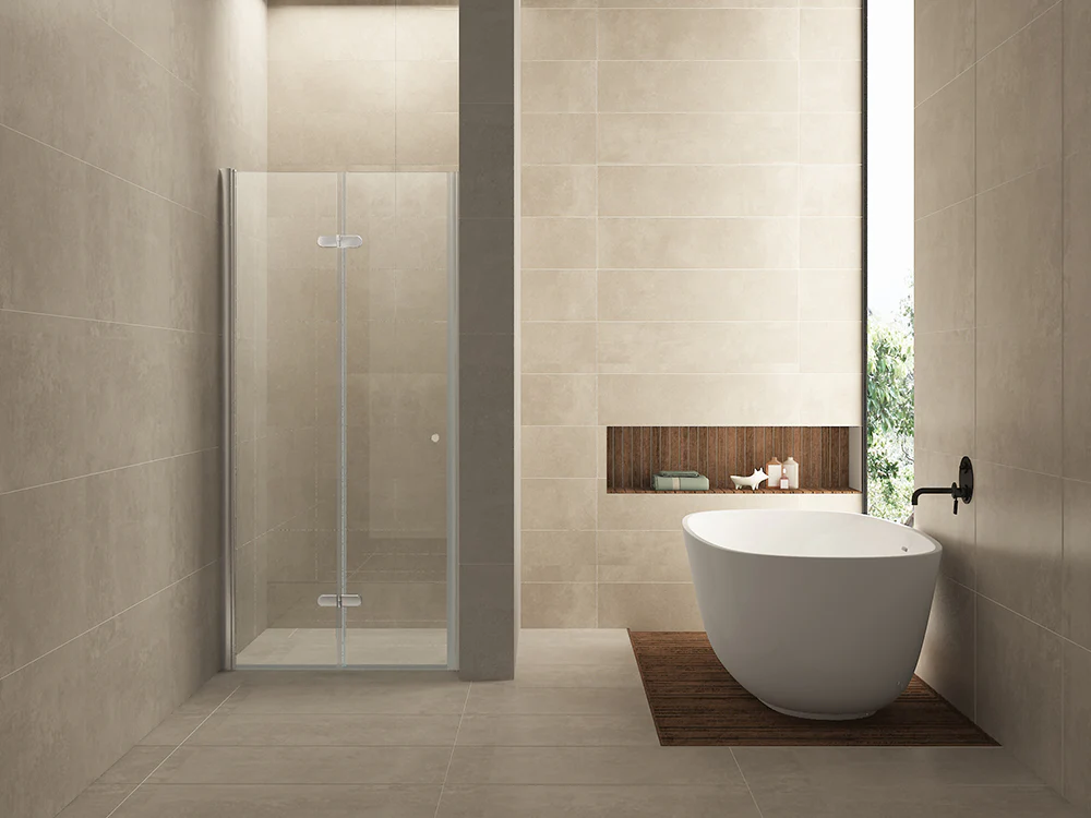 Maki nisdeur vouwbaar links 900 x 2000 x 8 mm NANO helder glas/chroom
