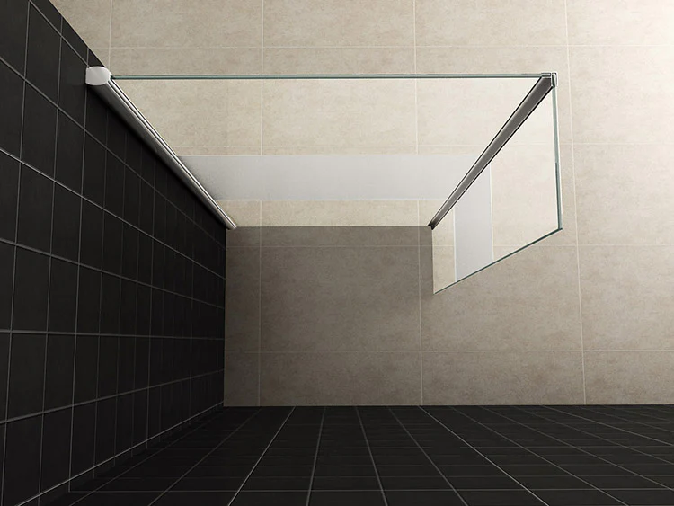zijwand + hoekprofiel 300×2000 10mm NANO gedeeltelijk matglas