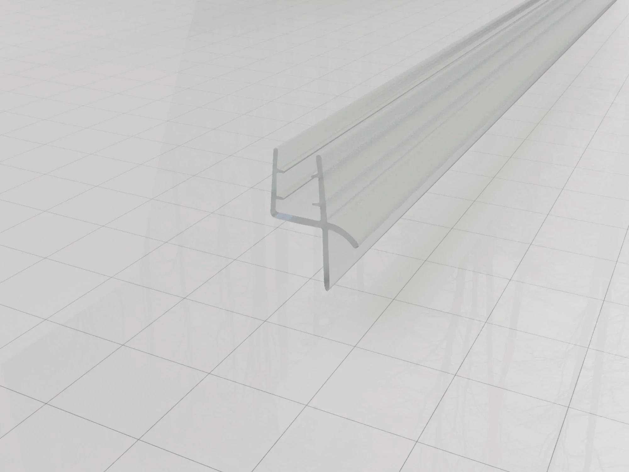 Type 2 rubberen waterkering 200 x 0,5 cm transparant
