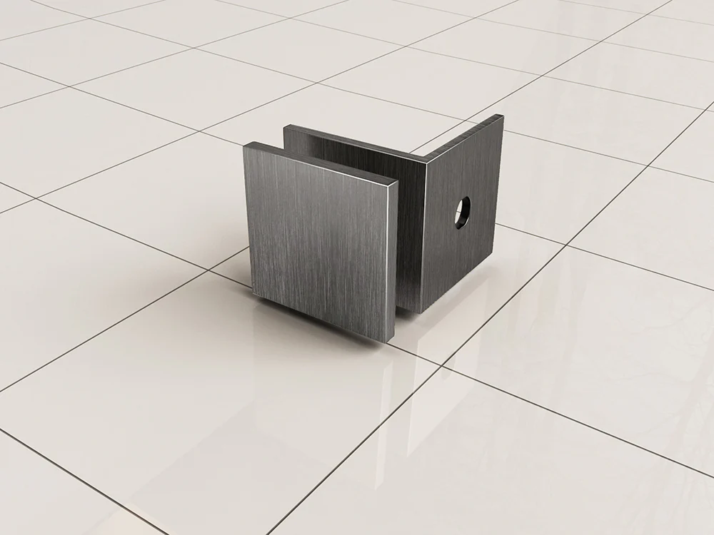 Less glaskoppelingset voor profielloze inloopdouche 2 stuks gunmetal