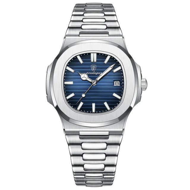 Herenhorloge Zilver 40mm – Klassiek RVS met Datum, Mineraalglas & Waterdicht