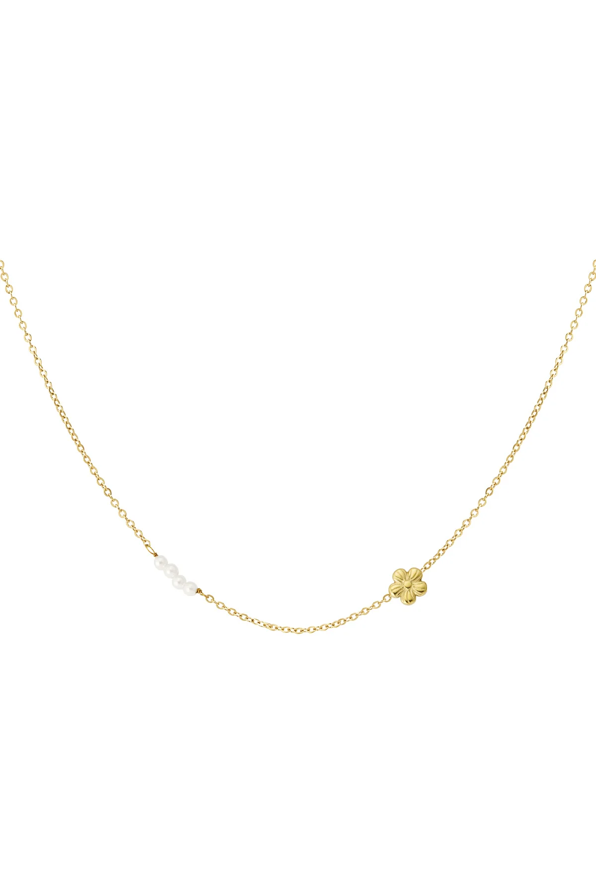 ketting bloem parel