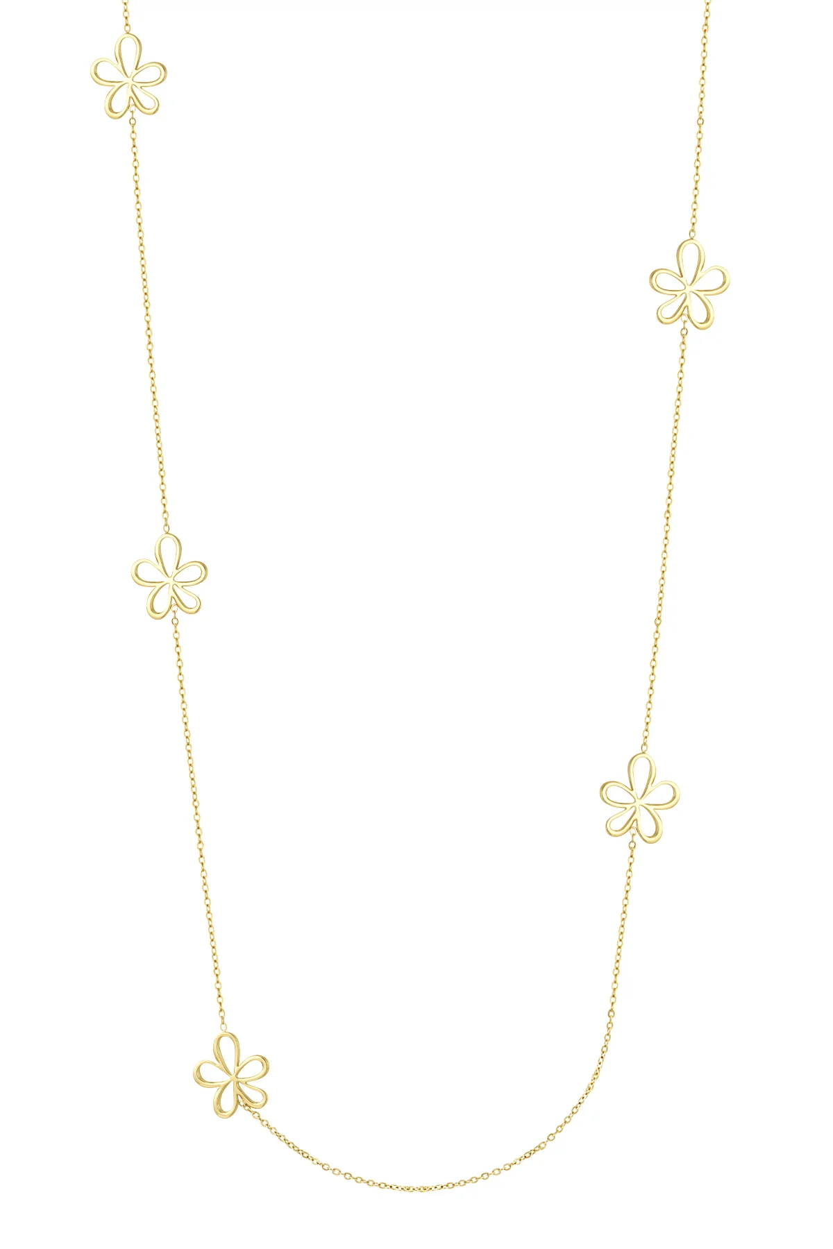 lange ketting met bloemen bedels