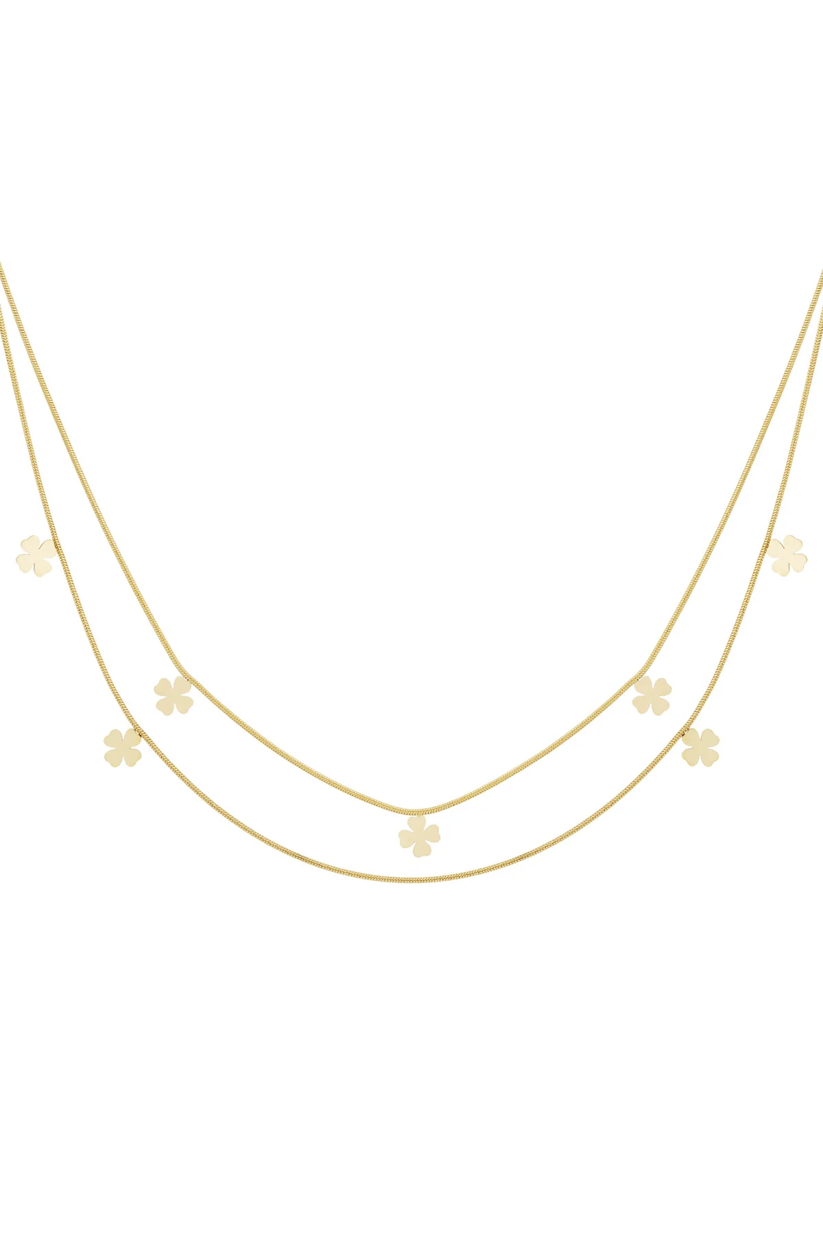 dubbele klaver ketting