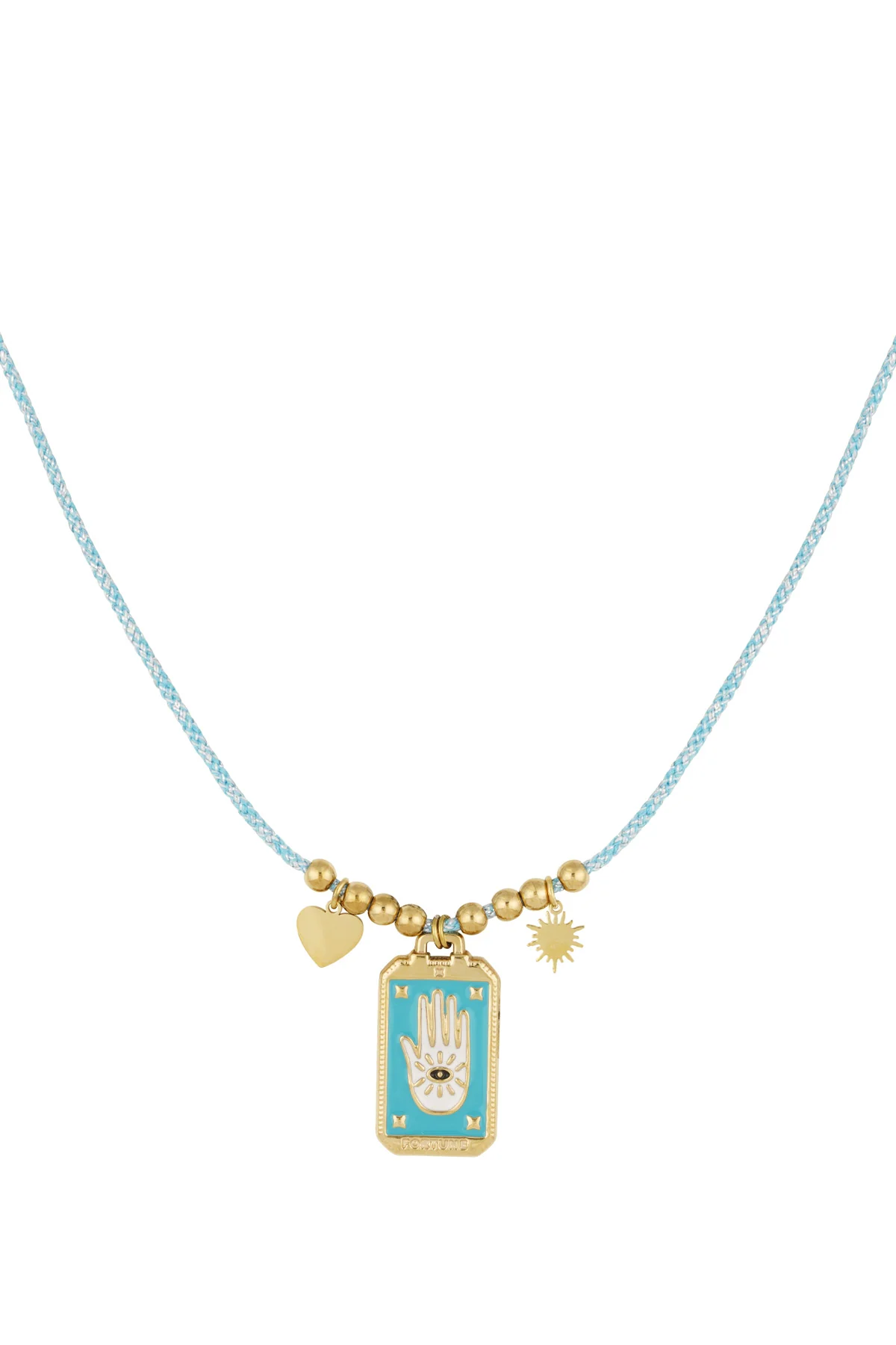 Eclipse Charm Necklace – Blue Gold kleur