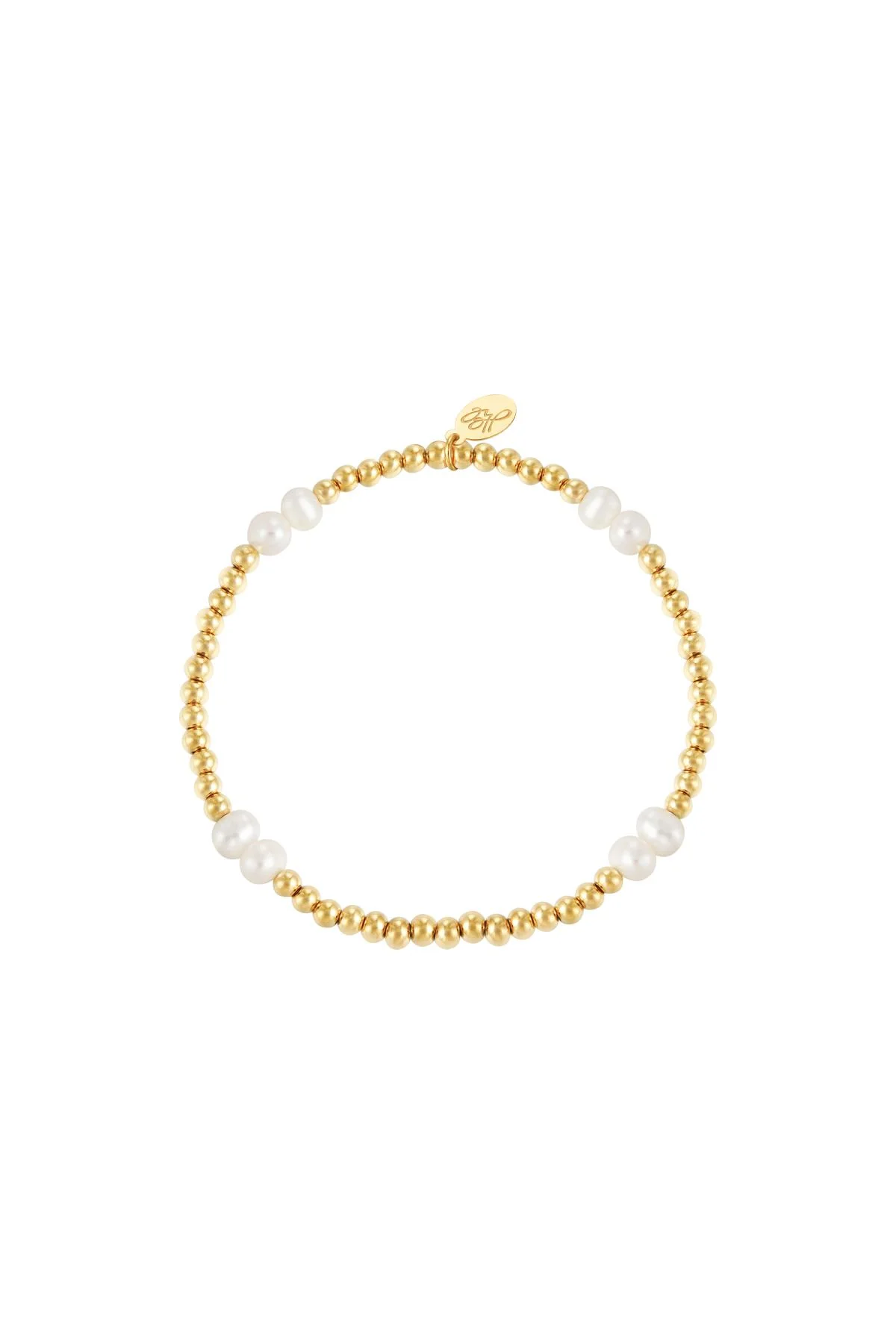 Armband pearl mix Goud kleur Stainless Steel