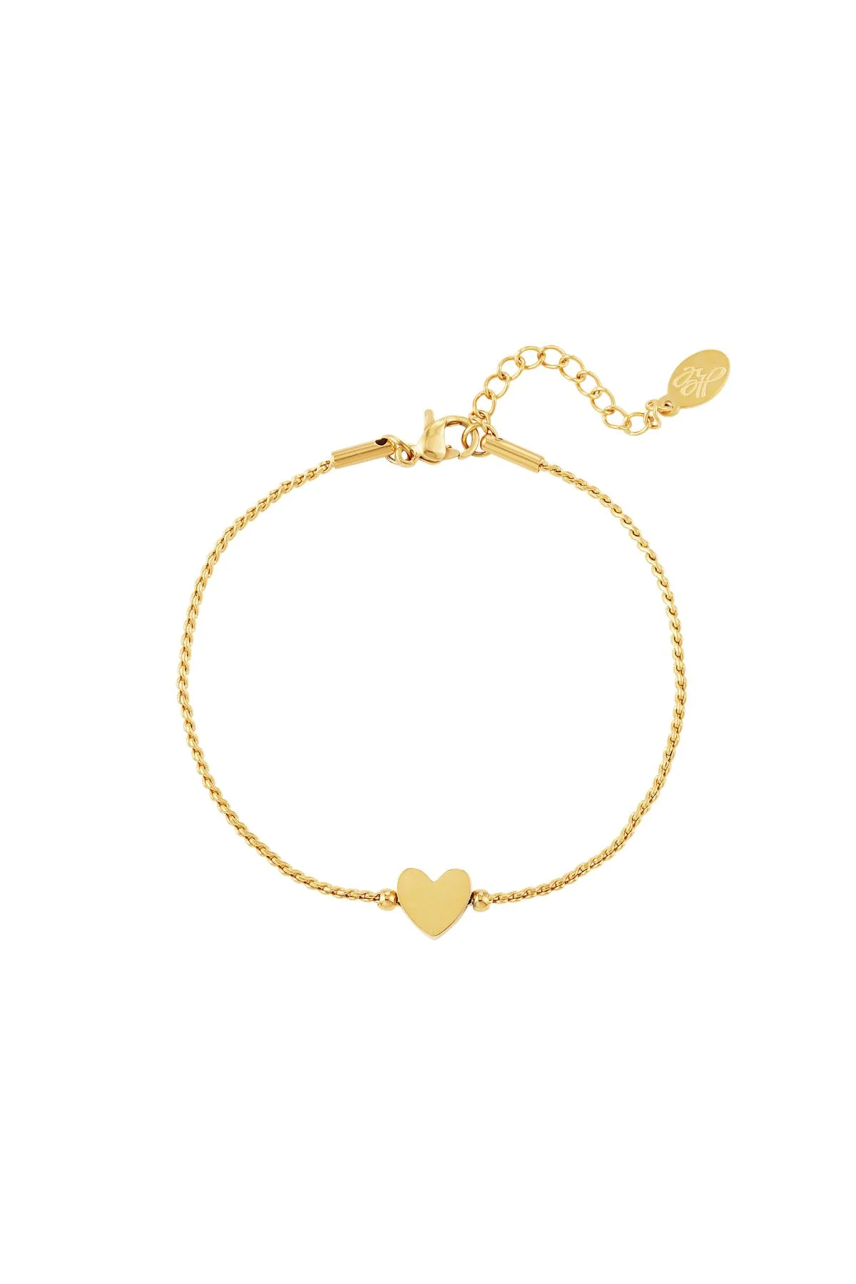 Roestvrij stalen armband hart Goud kleur Stainless Steel Roestvrij stalen armband hart Goud kleur Stainless Steel
