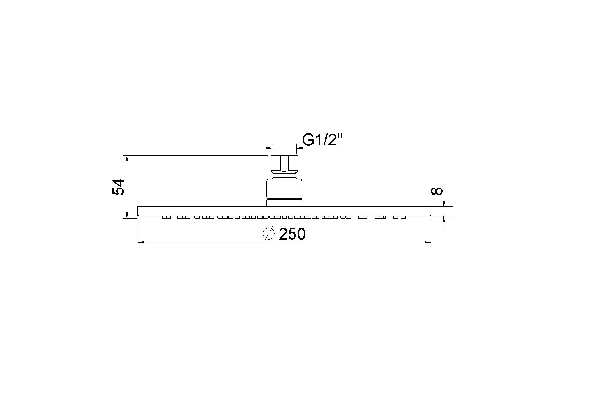 UniMatch hoofddouche rond 25 x 0,8 cm mat zwart UniMatch hoofddouche rond 25 x 0,8 cm mat zwart