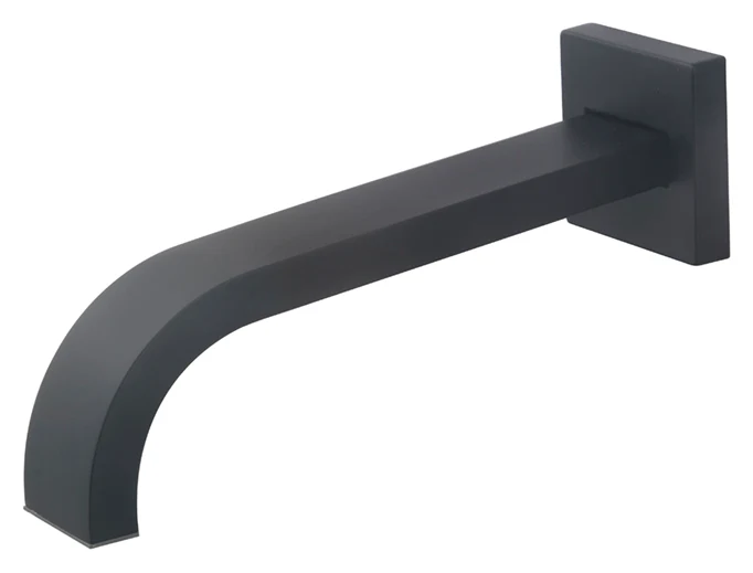 Rombo baduitloop vierkant 22 cm 1/2” mat zwart