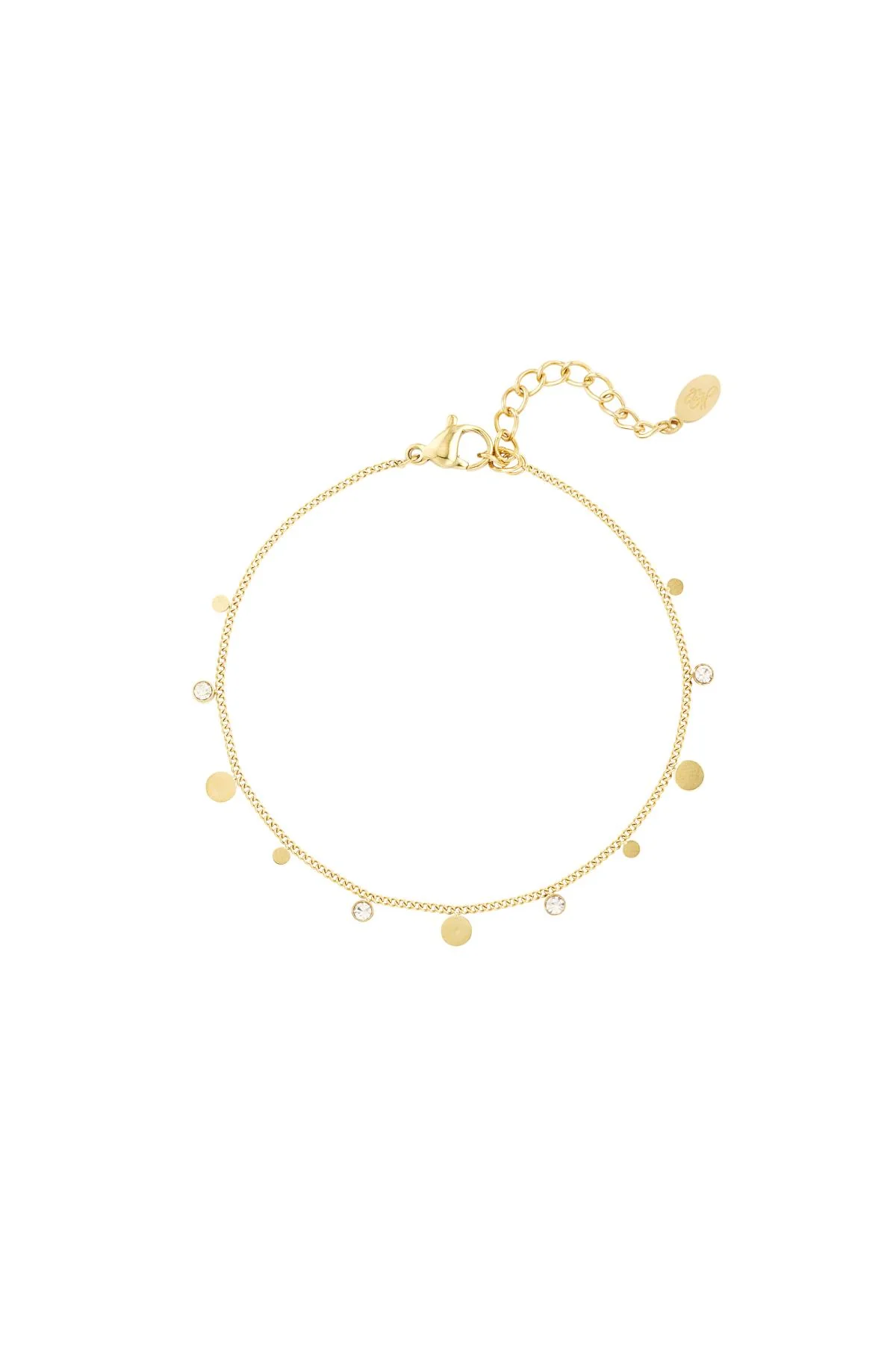 Armband simpel met strass details Goud kleur Stainless Steel