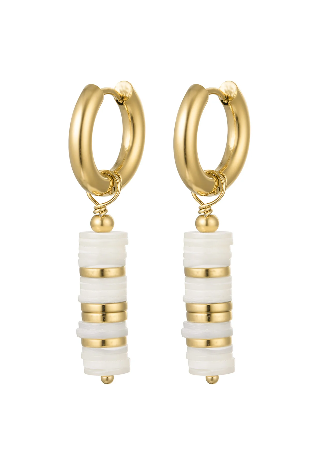 Oorbellen platte kraaltjes – Goud kleur Stainless Steel