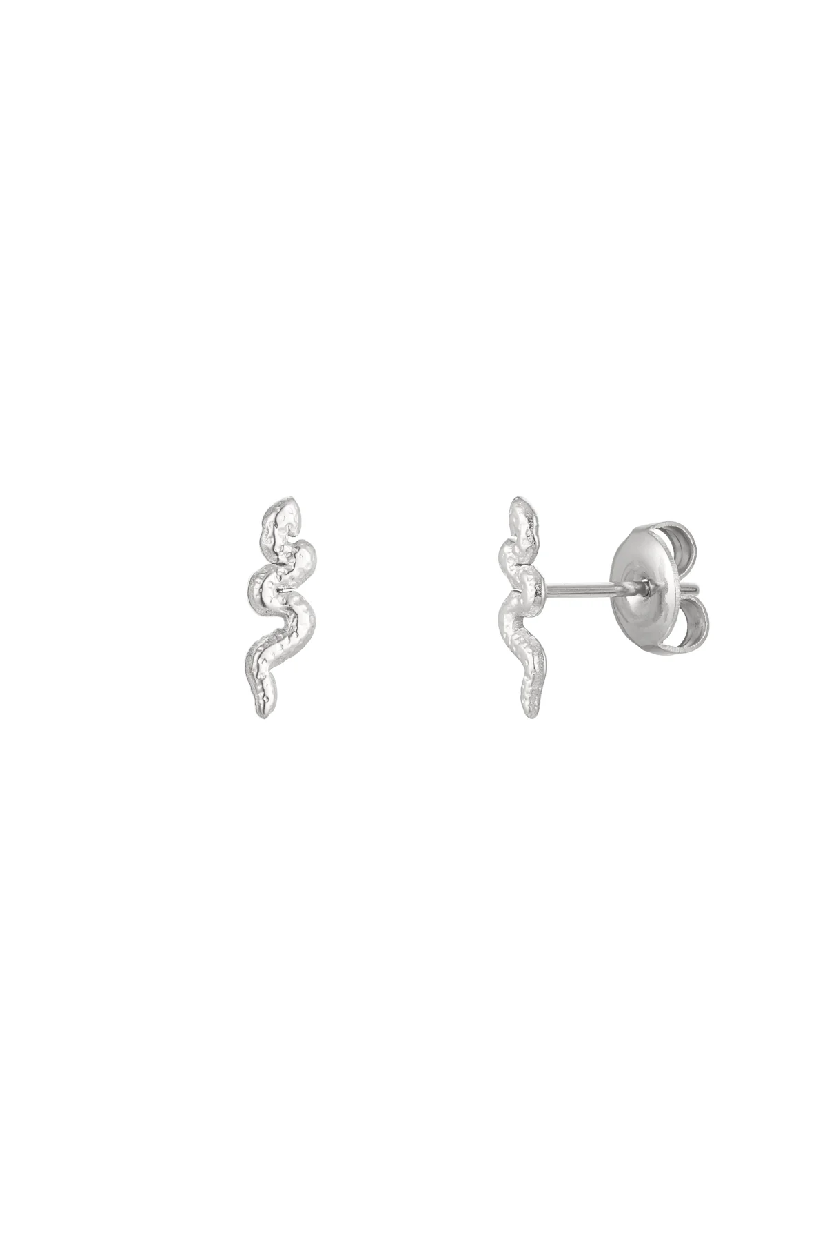 Oorbellensteker slang – zilver Stainless Steel