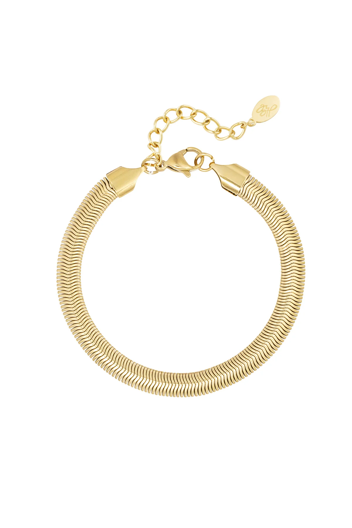 Armband plat grof – Goud kleur-6.0MM