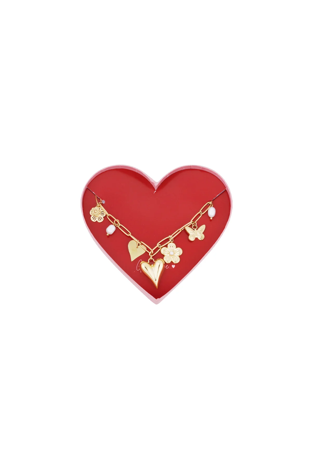 gift of love stainless steel schakel armband