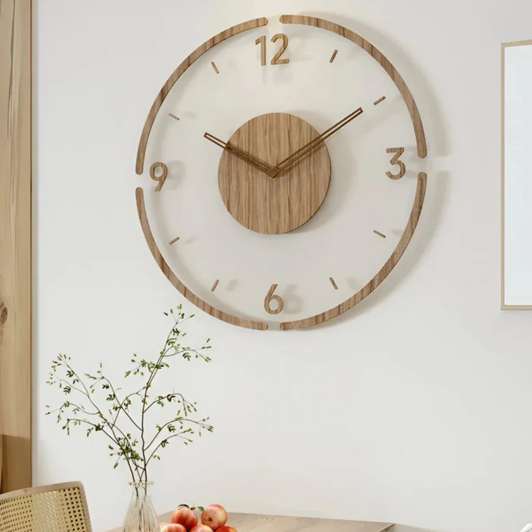 Horloge Murale de 30 Cm au Design Moderne, en Acrylique et Bois