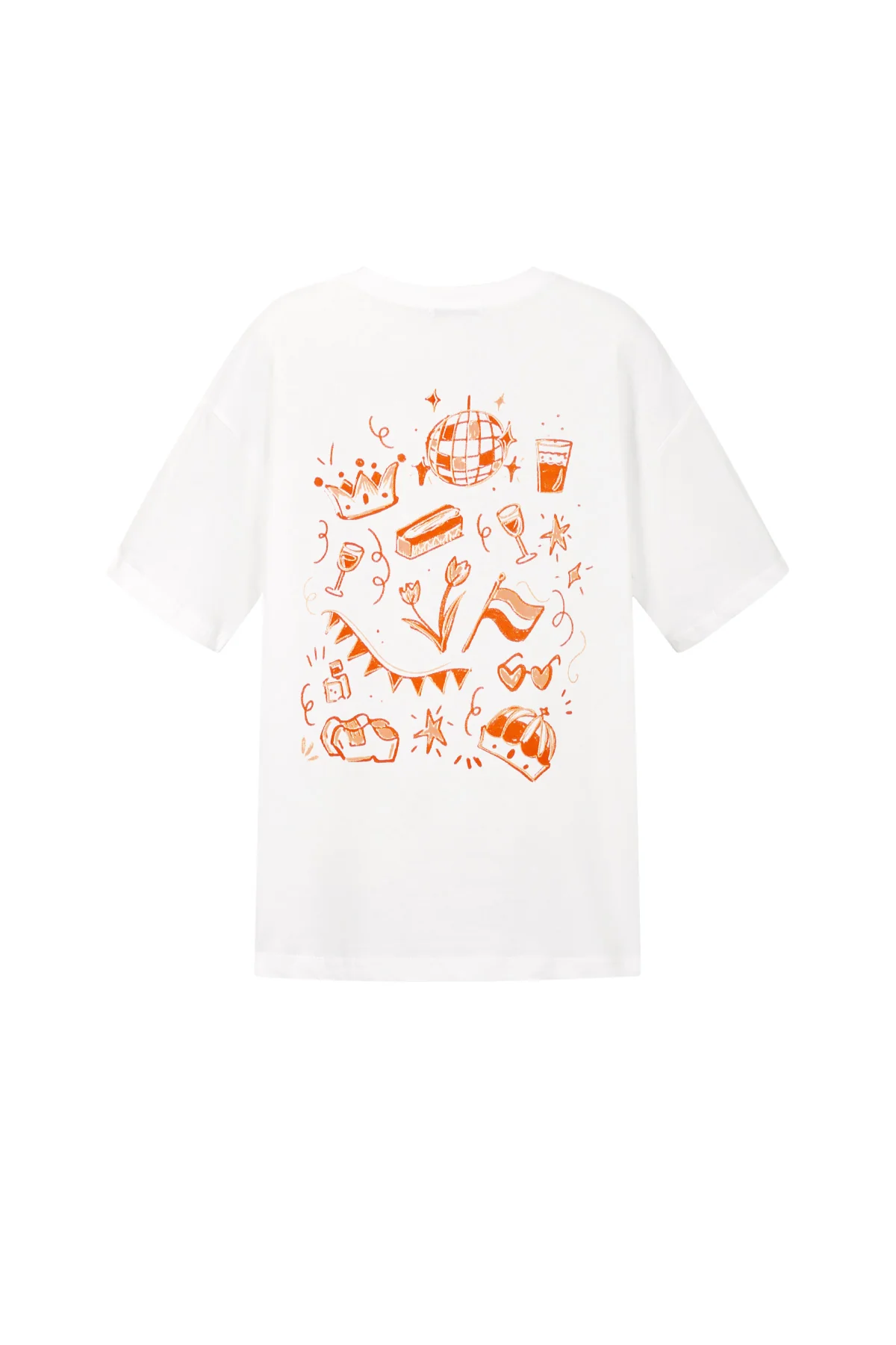 T-shirt met kroon-cartoonpatroon