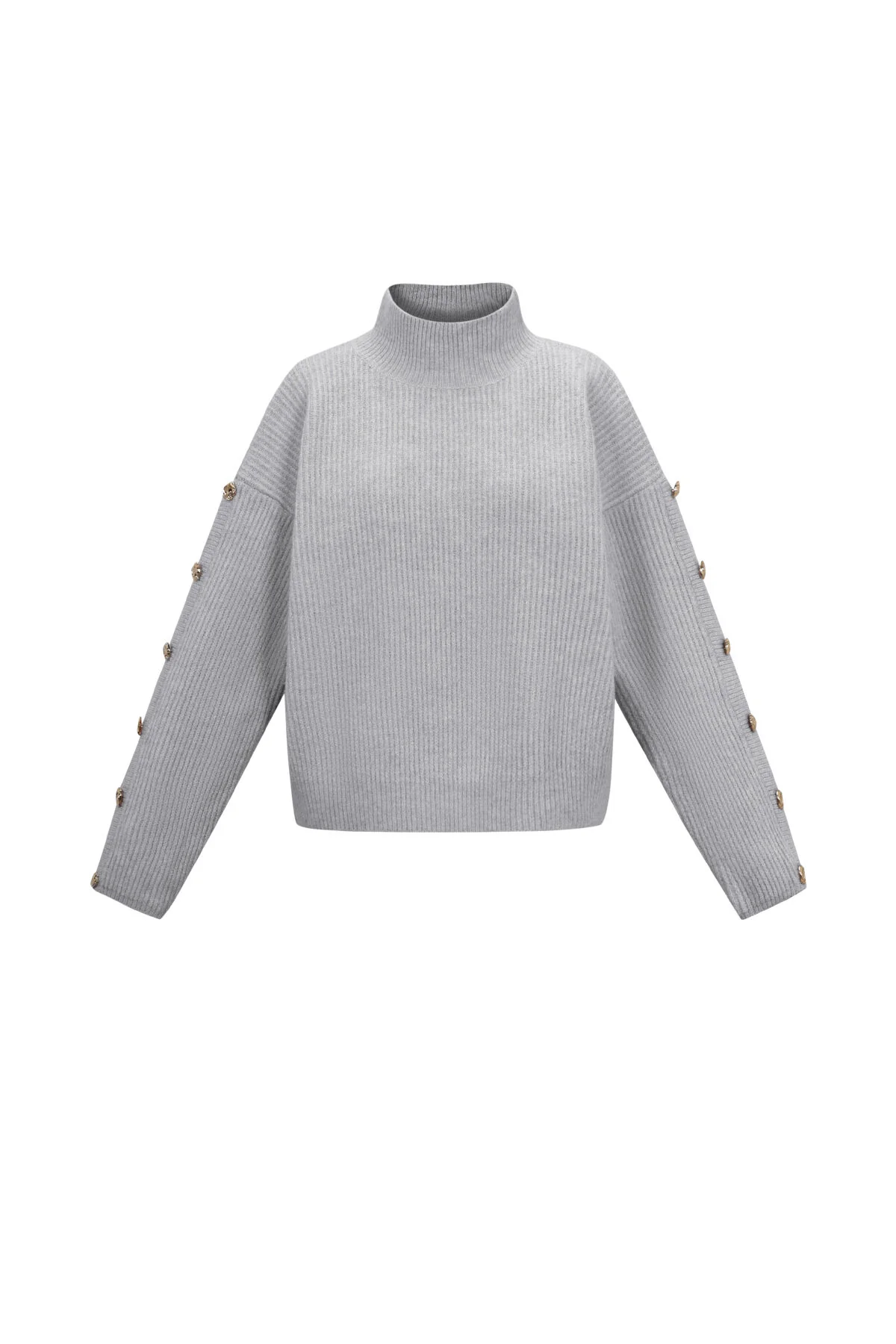 Gebreide Polyestervezel Vrouwen Trui Met Schildkraag Casual Effen Kleur