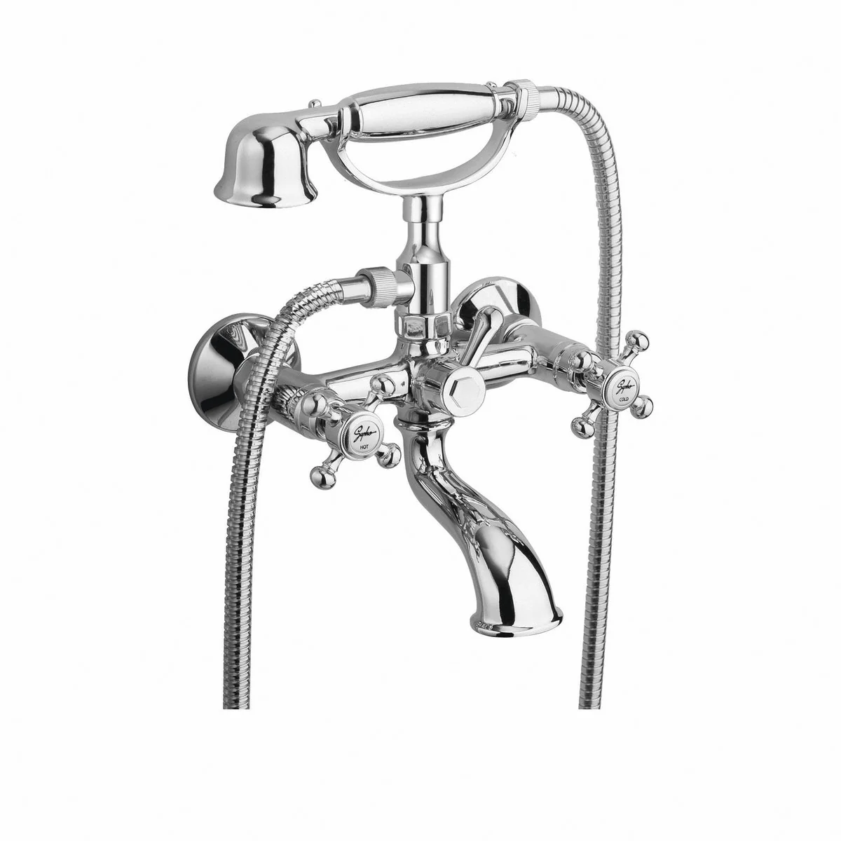 Antea Retro Badmengkraan Messing Wandmontage Met Handdouche Chroom