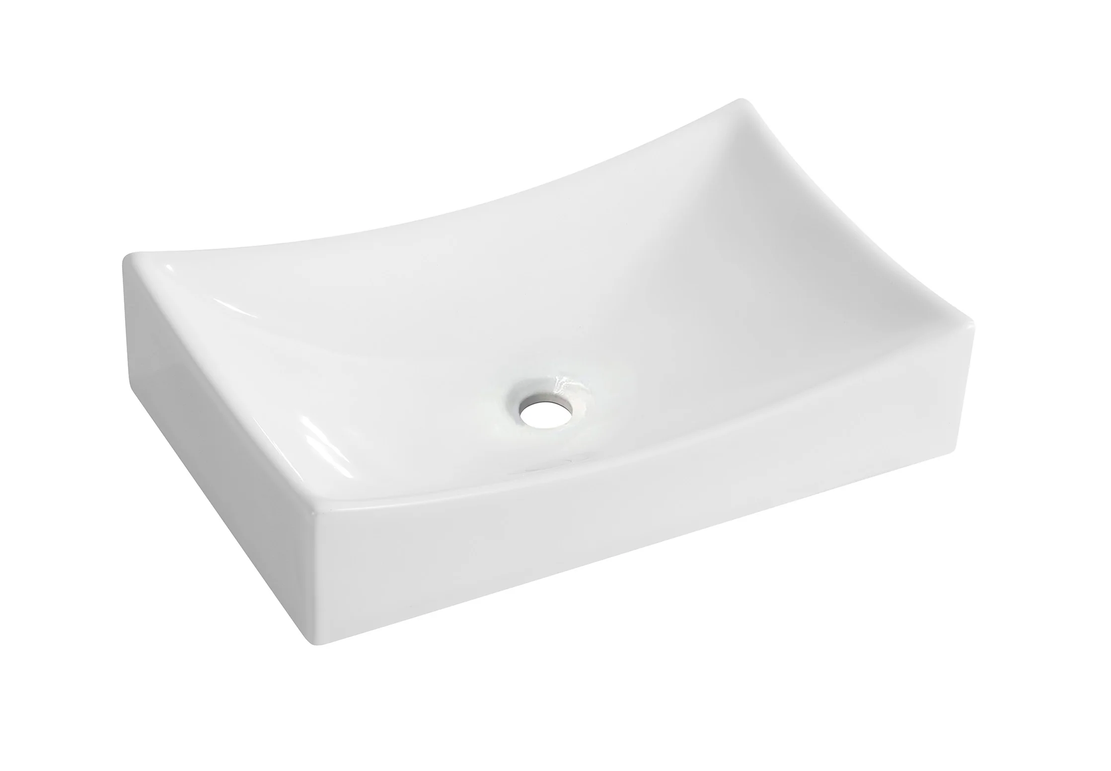 Slide waskom rechthoekig 55 x 35 x 12 cm keramiek glans wit Slide waskom rechthoekig 55 x 35 x 12 cm keramiek glans wit