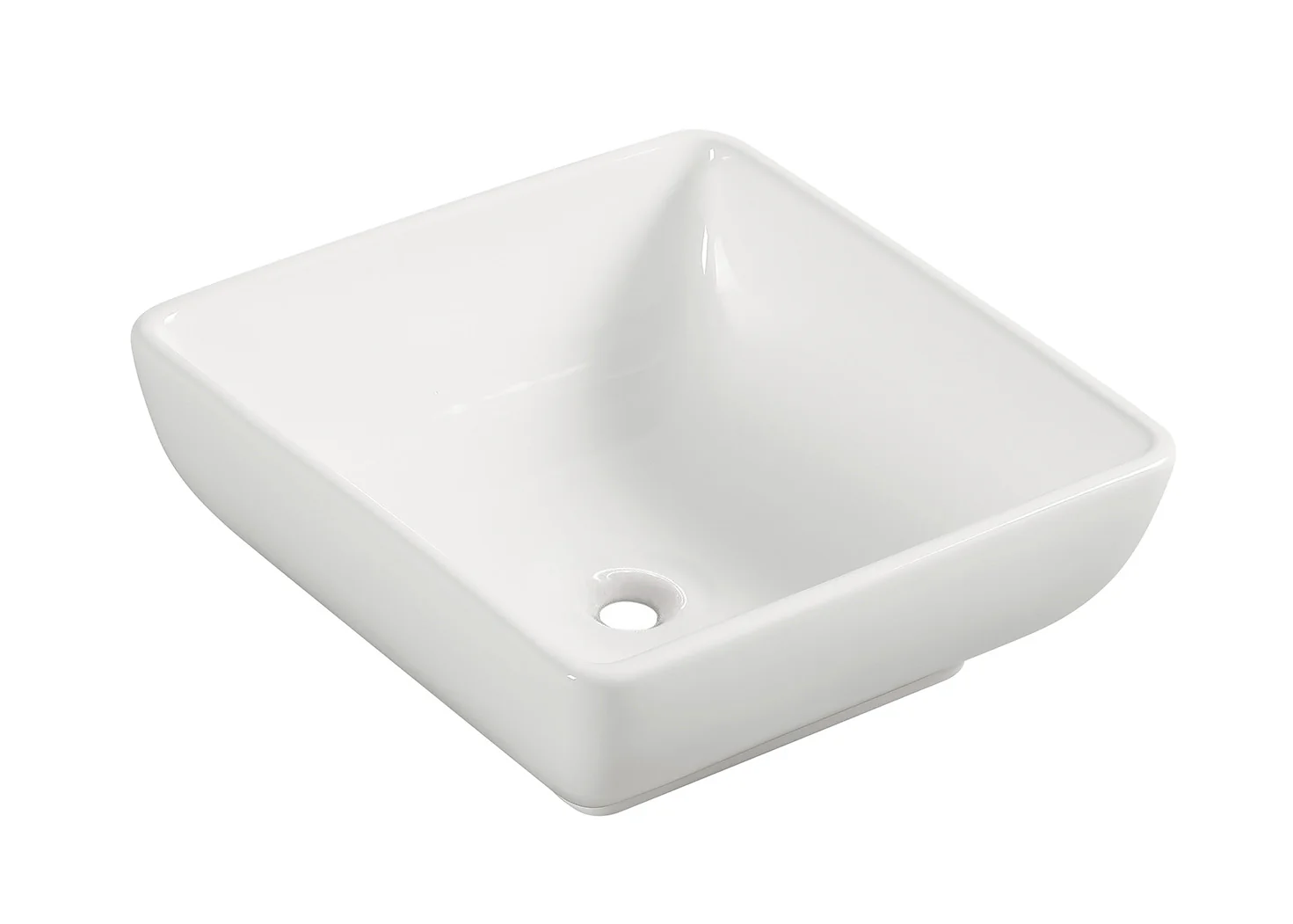 Piazza waskom vierkant 40 x 40 x 15 cm keramiek glans wit Piazza waskom vierkant 40 x 40 x 15 cm keramiek glans wit
