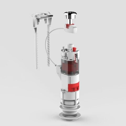 Dualflush spoelgarnituur voor keramisch duoblokreservoir