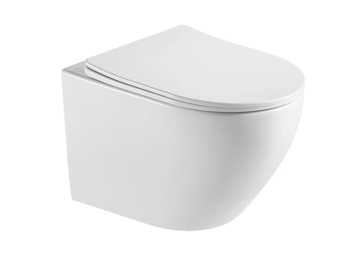 Nibiru Rimless Wandtoilet Met Toiletzitting Softclose En Quick Release Mat Wit